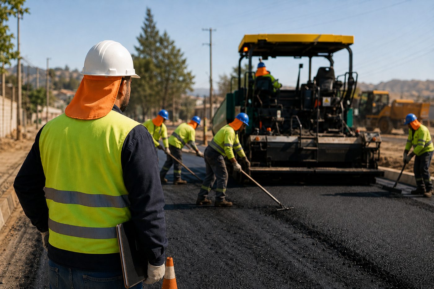 Equipo ZYZ en obra con implementos de seguridad